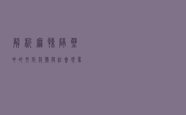 解析麻辣隔壁中的文化符号与社会现象